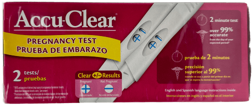 Accu-Clear Pregnancy Test – 2 Test Sticks