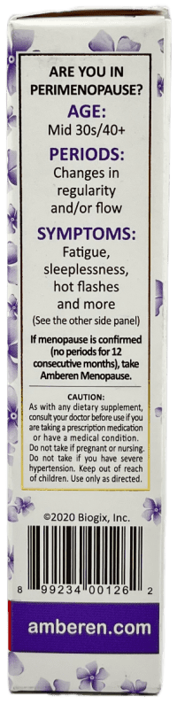 Amberen Perimenopause Relief 60 capsules.
