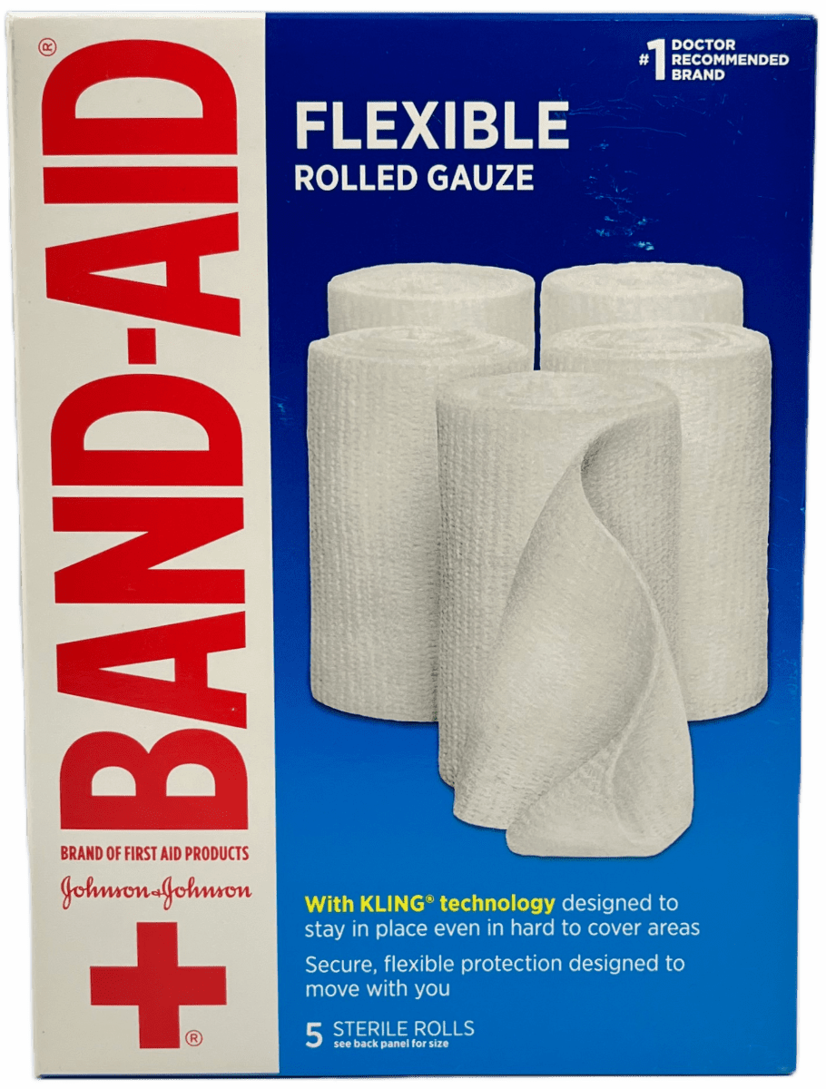 Band-Aid Flexible Rolled Gauze - 5 Sterile Rolls