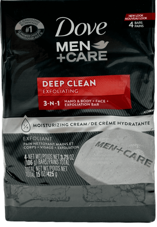 Dove Men + Care 3-in-1 Soap: 4-Pack Deep Clean Bar
