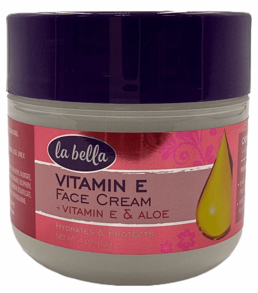 La Bella Face Cream - Vitamin E & Aloe - 4 OZ