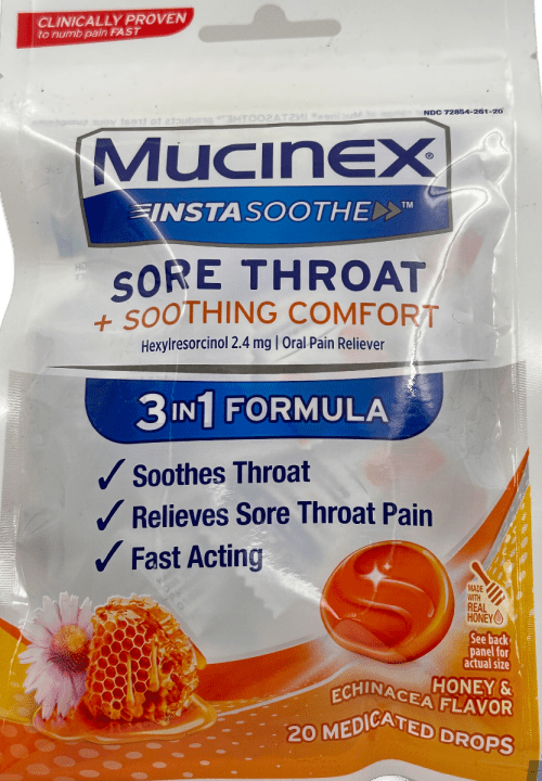 Mucinex Insta Soothe: 20 Natural Throat Relief Drops