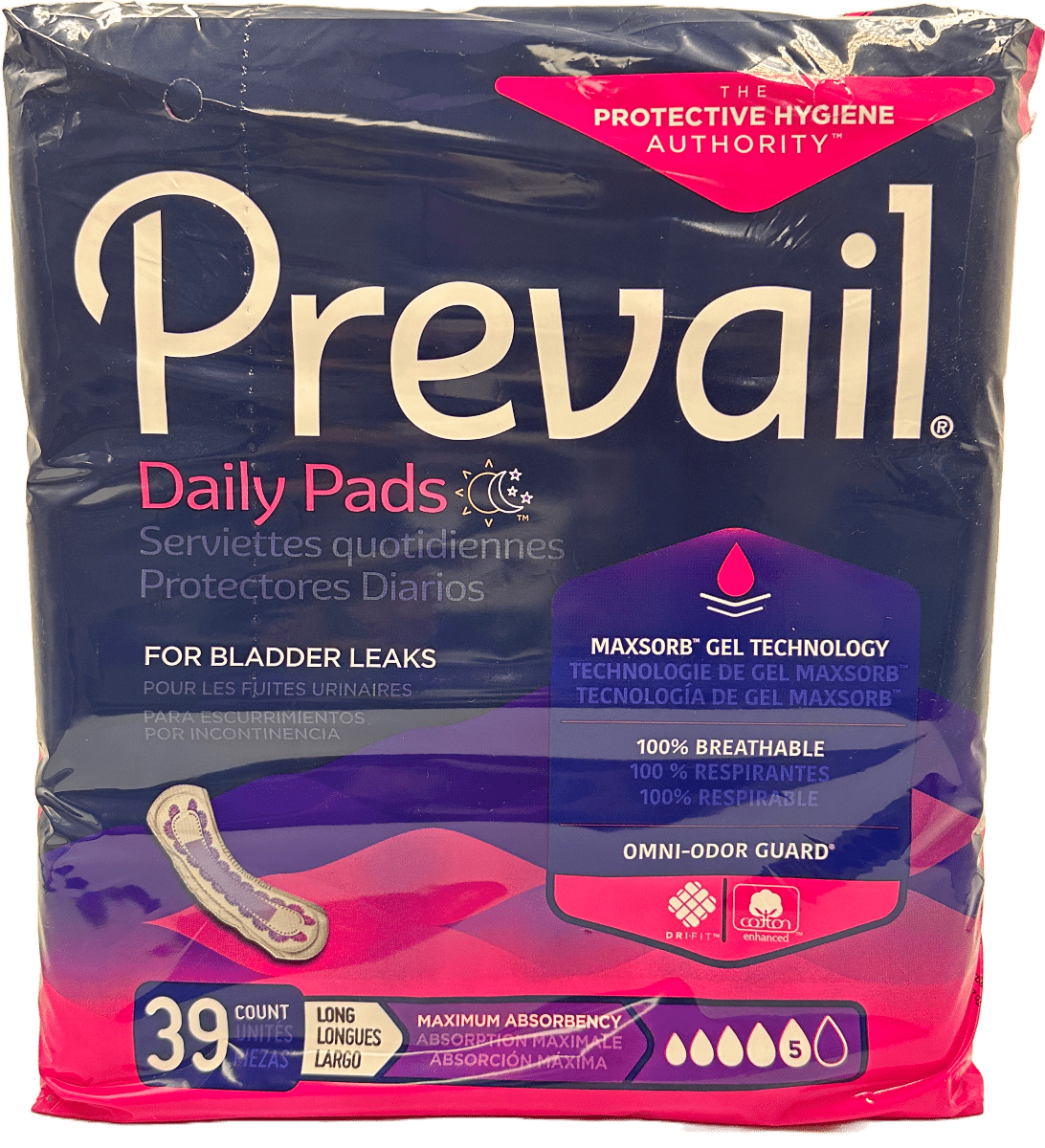 Prevail Daily Pads - Long - 39 Ct