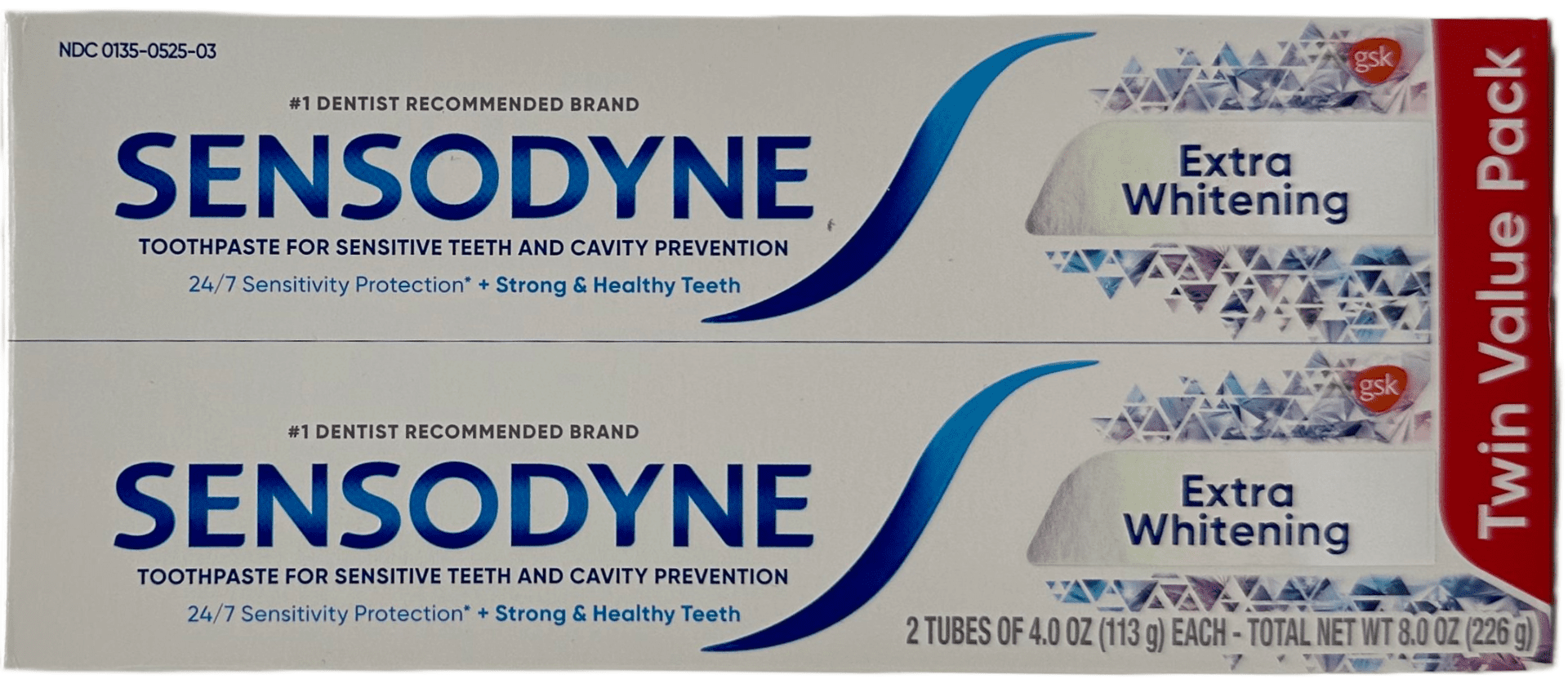 Sensodyne Toothpaste - Extra Whitening - Twin Value Pack - 8.0 OZ