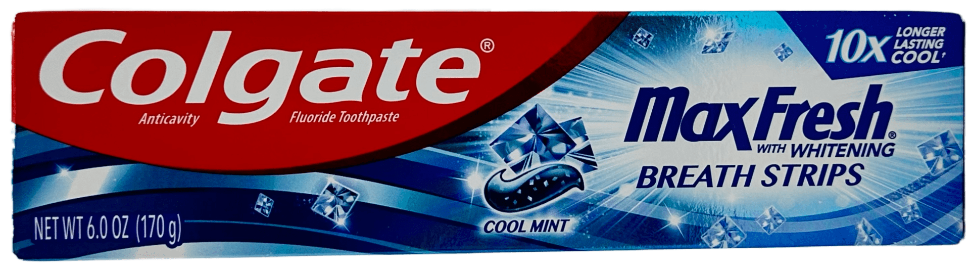 Colgate Max Fresh Toothpaste with whitening Breath Strips - Cool Mint - 6 OZ